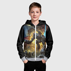 Толстовка на молнии детская BattleTech, цвет: 3D-меланж — фото 2