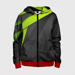 Толстовка на молнии детская Спортивная геометрия 6, цвет: 3D-красный