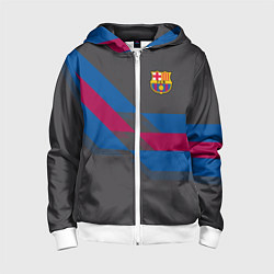 Толстовка на молнии детская Barcelona FC: Dark style, цвет: 3D-белый