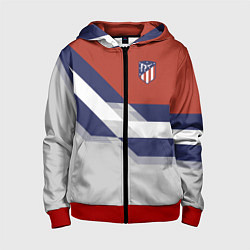 Толстовка на молнии детская Atletico FC: Grey style, цвет: 3D-красный