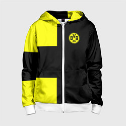 Толстовка на молнии детская BVB FC: Black style, цвет: 3D-белый