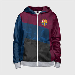 Толстовка на молнии детская FC Barcelona: Dark polygons, цвет: 3D-меланж