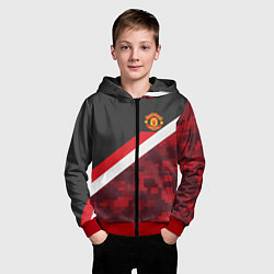 Толстовка на молнии детская Man UTD FC: Sport Camo, цвет: 3D-красный — фото 2