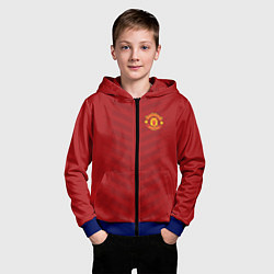 Толстовка на молнии детская Manchester United: Red Lines, цвет: 3D-синий — фото 2