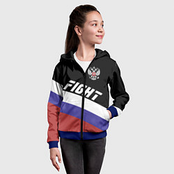 Толстовка на молнии детская Fight Russia, цвет: 3D-синий — фото 2
