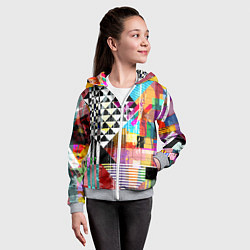 Толстовка на молнии детская RGB Geometry, цвет: 3D-меланж — фото 2