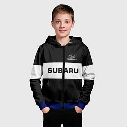 Толстовка на молнии детская Subaru: Black Sport, цвет: 3D-синий — фото 2