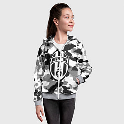 Толстовка на молнии детская FC Juventus: Camouflage, цвет: 3D-меланж — фото 2