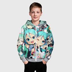 Толстовка на молнии детская Vocaloid, цвет: 3D-меланж — фото 2