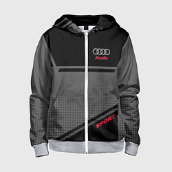 Толстовка на молнии детская Audi: Crey & Black, цвет: 3D-меланж