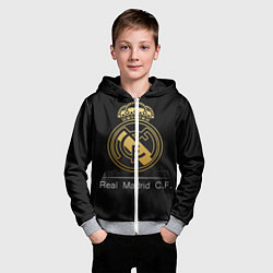 Толстовка на молнии детская FC Real Madrid: Gold Edition, цвет: 3D-меланж — фото 2