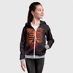 Толстовка на молнии детская Человеческий скелет, цвет: 3D-меланж — фото 2