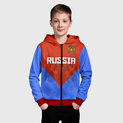 Толстовка на молнии детская Russia Red & Blue, цвет: 3D-красный — фото 2