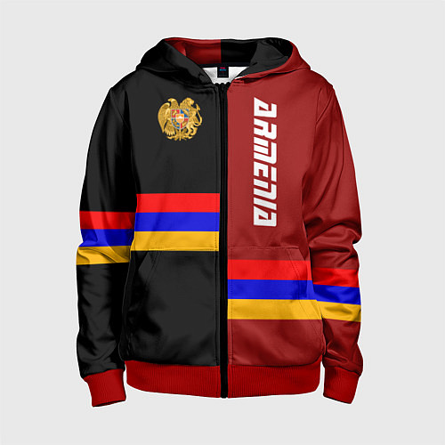 Детская толстовка на молнии Armenia / 3D-Красный – фото 1