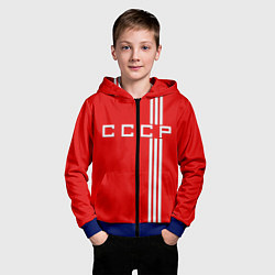 Толстовка на молнии детская Cборная СССР, цвет: 3D-синий — фото 2