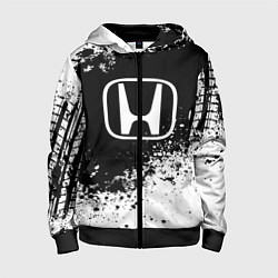 Толстовка на молнии детская Honda: Black Spray, цвет: 3D-черный