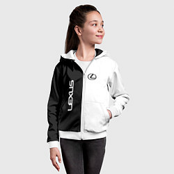 Толстовка на молнии детская Lexus: Black & White, цвет: 3D-белый — фото 2