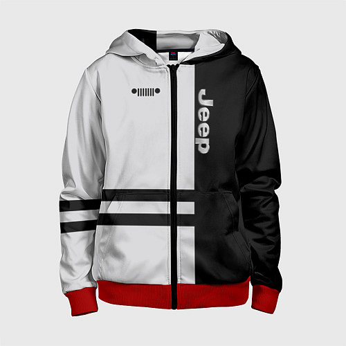 Детская толстовка на молнии Jeep / 3D-Красный – фото 1