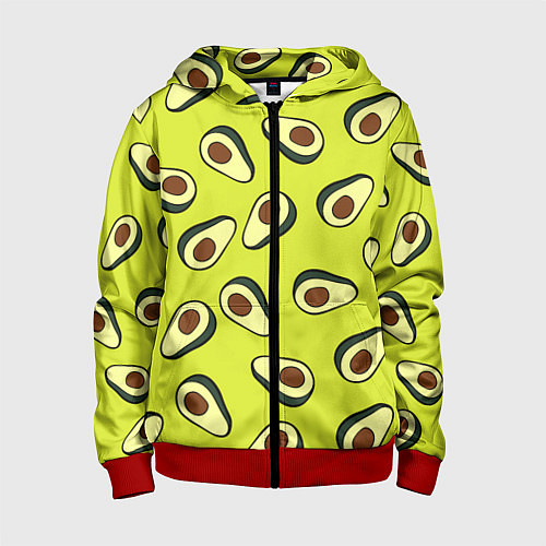 Детская толстовка на молнии Стиль авокадо / 3D-Красный – фото 1