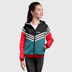 Толстовка на молнии детская Firm 90s: Arrows Style, цвет: 3D-красный — фото 2