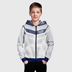 Толстовка на молнии детская N7: White Armor, цвет: 3D-синий — фото 2