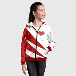 Толстовка на молнии детская Игра в сердца, цвет: 3D-красный — фото 2