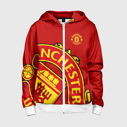 Толстовка на молнии детская FC Man United: Red Exclusive, цвет: 3D-белый