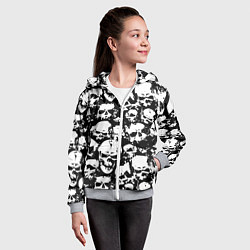 Толстовка на молнии детская Черепа ужаса, цвет: 3D-меланж — фото 2