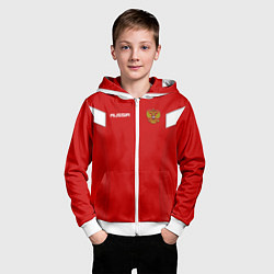Толстовка на молнии детская Сборная России, цвет: 3D-белый — фото 2
