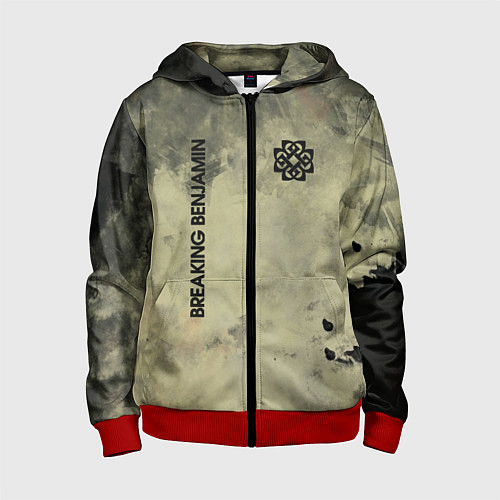 Детская толстовка на молнии Breaking Benjamin / 3D-Красный – фото 1