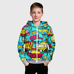 Толстовка на молнии детская Кислотный поп-арт, цвет: 3D-меланж — фото 2