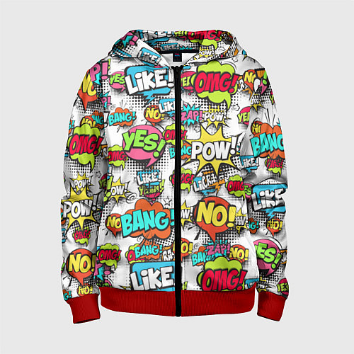 Детская толстовка на молнии Pop art Fashion / 3D-Красный – фото 1