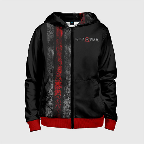 Детская толстовка на молнии God of War: Black Style / 3D-Красный – фото 1