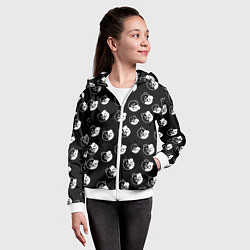 Толстовка на молнии детская MONOKUMA, цвет: 3D-белый — фото 2