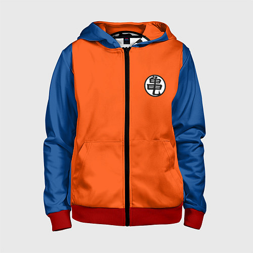 Детская толстовка на молнии DBZ: Kame Senin Kanji Emblem / 3D-Красный – фото 1