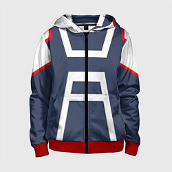 Толстовка на молнии детская MHA U A SCHOOL, цвет: 3D-красный