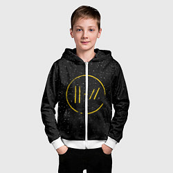 Толстовка на молнии детская TOP: Black Space, цвет: 3D-белый — фото 2