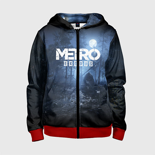 Детская толстовка на молнии Metro Exodus: Dark Moon / 3D-Красный – фото 1