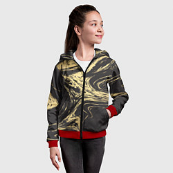 Толстовка на молнии детская Золотой мрамор, цвет: 3D-красный — фото 2