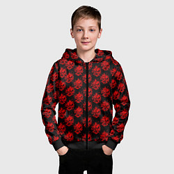 Толстовка на молнии детская Cyberpunk 2077: Samurai Pattern, цвет: 3D-черный — фото 2