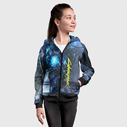 Толстовка на молнии детская Cyberpunk 2077, цвет: 3D-черный — фото 2