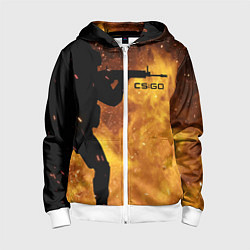 Толстовка на молнии детская CS:GO Dark Fire, цвет: 3D-белый