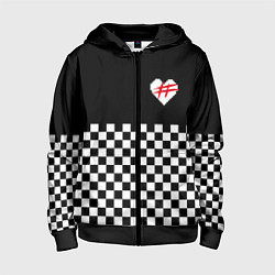 Толстовка на молнии детская ФРЕНДЗОНА: ЧБ, цвет: 3D-черный