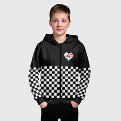 Толстовка на молнии детская ФРЕНДЗОНА: ЧБ, цвет: 3D-черный — фото 2