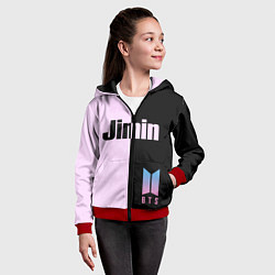 Толстовка на молнии детская BTS Jimin, цвет: 3D-красный — фото 2