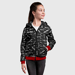 Толстовка на молнии детская Sally Face: Black Pattern, цвет: 3D-красный — фото 2