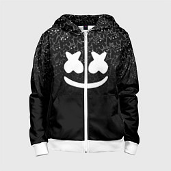 Толстовка на молнии детская Marshmello Black, цвет: 3D-белый