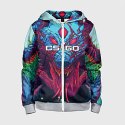 Толстовка на молнии детская CS:GO Hyper Beast, цвет: 3D-меланж