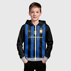 Толстовка на молнии детская Internazionale Milano, цвет: 3D-меланж — фото 2