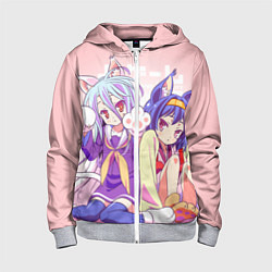 Толстовка на молнии детская No Game No Life, цвет: 3D-меланж